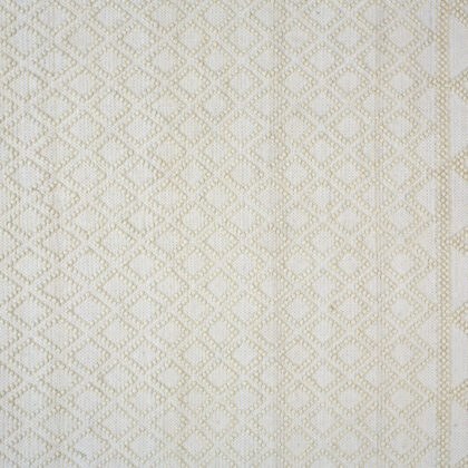5' X 8' Ivory And Tan Wool Geometric Hand Woven Area Rug With Fringe