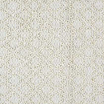 5' X 8' Ivory And Tan Wool Geometric Hand Woven Area Rug With Fringe