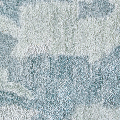 4' X 6' Blue Green And Silver Abstract Tufted Handmade Area Rug