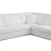 White Italian Leather Modular L Shaped Two Piece Corner Sectional
