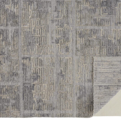 4' X 6' Gray And Ivory Abstract Hand Woven Area Rug