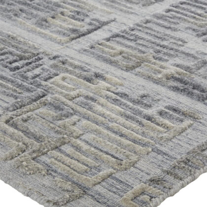 4' X 6' Gray And Ivory Abstract Hand Woven Area Rug