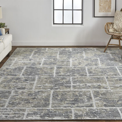 4' X 6' Gray And Ivory Abstract Hand Woven Area Rug