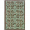 4' X 6' Blue Oriental Stain Resistant Indoor Outdoor Area Rug