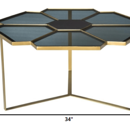 Geometric Floral Glass Coffee Table