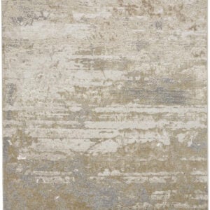 Ivory Gold And Gray Abstract Area Rug