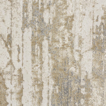 Ivory Gold And Gray Abstract Area Rug