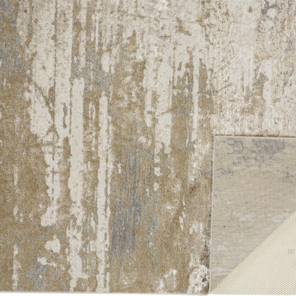 Ivory Gold And Gray Abstract Area Rug