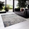 2’ X 5’ Navy And Beige Distressed Vines Area Rug