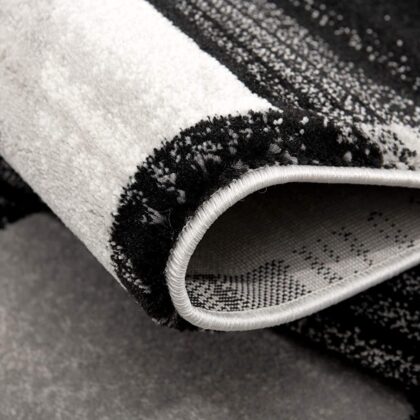 10' Gray Abstract Power Loom Runner Rug