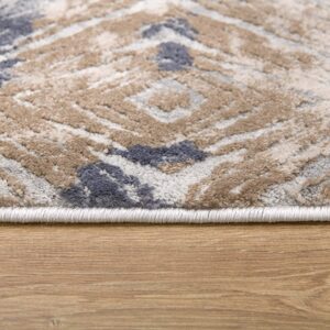 4' X 6' Beige Abstract Printed Area Rug