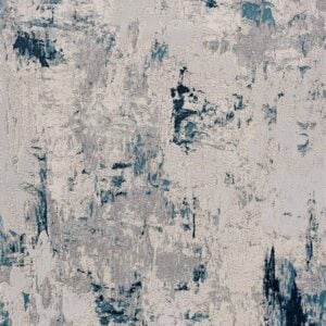 3’ X 5’ Blue And Ivory Abstract Strokes Area Rug