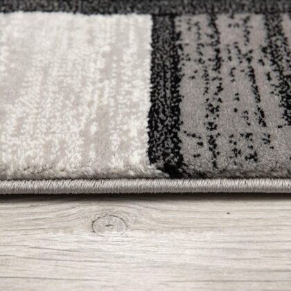 5' X 7' Gray Abstract Dhurrie Area Rug