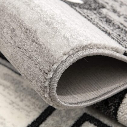 5' X 7' Gray Abstract Dhurrie Area Rug