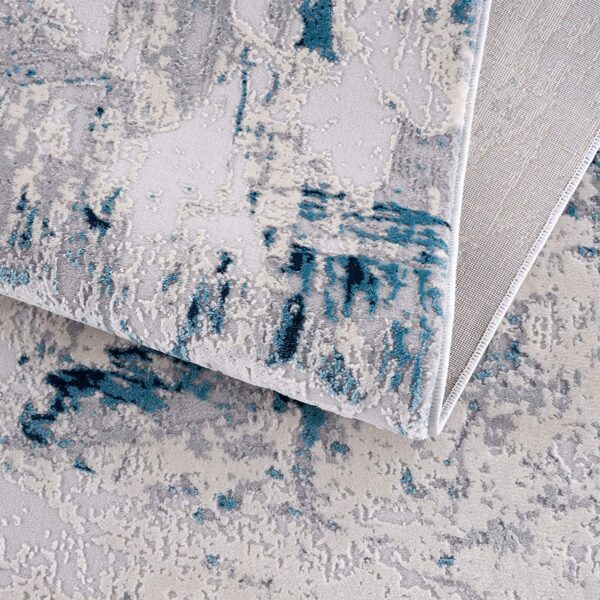 8' X 10' Blue Abstract Dhurrie Area Rug