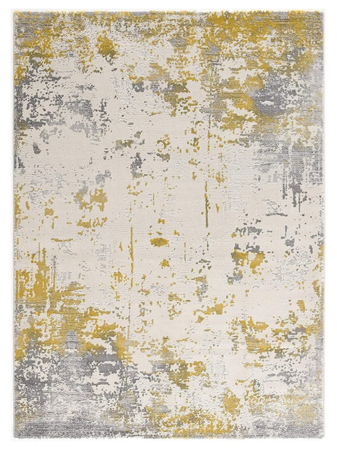 5' X 7' Gold Abstract Dhurrie Area Rug