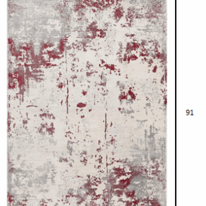 5' X 7' Red Abstract Dhurrie Area Rug