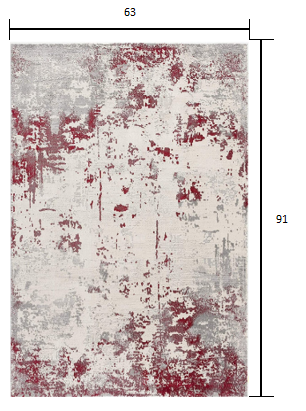5' X 7' Red Abstract Dhurrie Area Rug