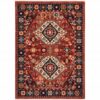 6' X 9' Red Blue Machine Woven Oriental Indoor Area Rug