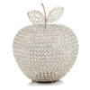14" Silver Faux Crystal Apple Sculpture