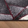 8' X 11' Grey Red Geometric Area Rug