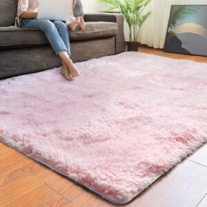 5' X 7' Pink Shag Area Rug