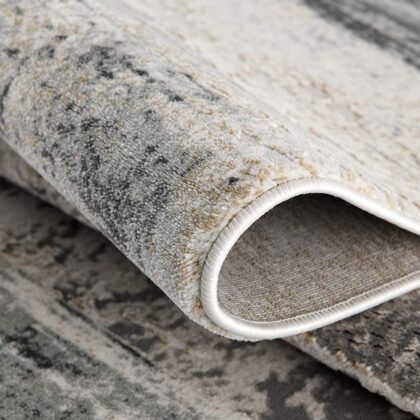 8' X 10' Gray And Ivory Abstract Dhurrie Area Rug