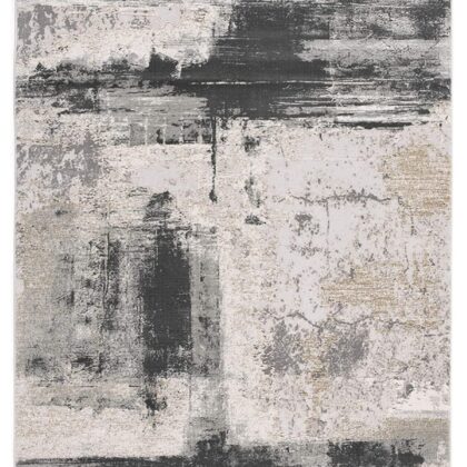 8' X 10' Gray And Ivory Abstract Dhurrie Area Rug