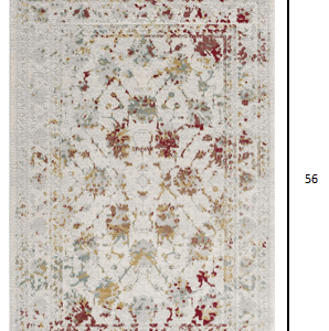 3’ X 5’ Gray And Beige Distressed Ornate Area Rug