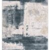 6' X 9' Blue And Ivory Abstract Dhurrie Area Rug