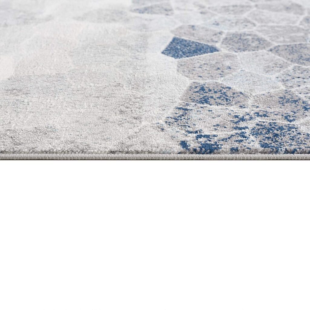 2’ X 8’ Navy Blue Cobblestone Pattern Runner Rug