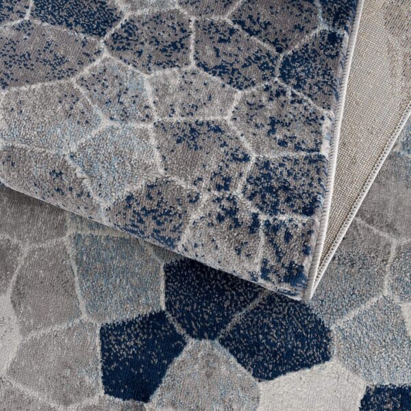 2’ X 8’ Navy Blue Cobblestone Pattern Runner Rug