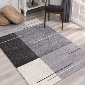 8’ X 11’ Gray Modern Geometric Area Rug