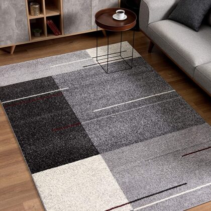 8’ X 11’ Gray Modern Geometric Area Rug
