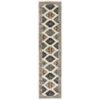 2’ X 8’ Abstract Ivory And Gray Geometric Indoor Runner Rug