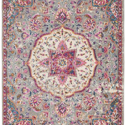 8' X 10' Pink And Gray Power Loom Area Rug