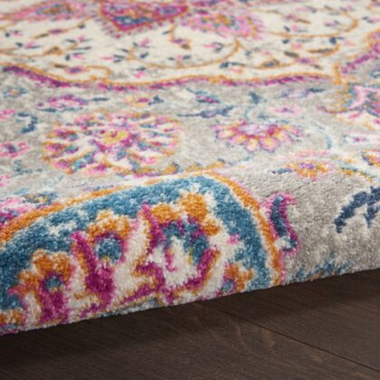 8' X 10' Pink And Gray Power Loom Area Rug