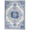 5' X 7' Navy Blue Floral Dhurrie Area Rug