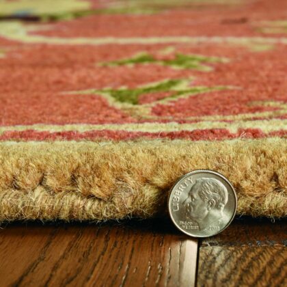 9'X13' Sienna Orange Hand Tufted Traditional Floral Allover Indoor Area Rug