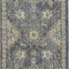 2' X 7' Slate Grey Floral Vine Wool Indoor Runner Rug