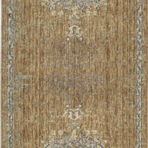 2' X 7' Coffee Vintage Medallion Bordered Wool Indoor Runner Rug