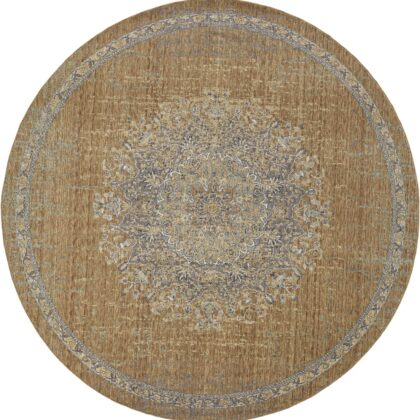 2' X 7' Coffee Vintage Medallion Bordered Wool Indoor Runner Rug
