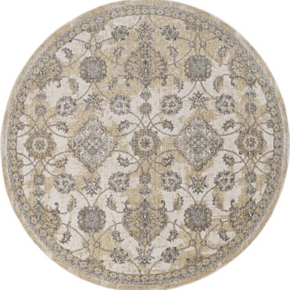 2' X 7' Ivory Sand Floral Vine Wool Indoor Runner Rug