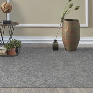 8'X11' Grey Hand Tufted Space Dyed Ogee Indoor Area Rug