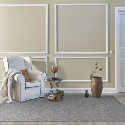 8'X11' Grey Hand Tufted Space Dyed Ogee Indoor Area Rug