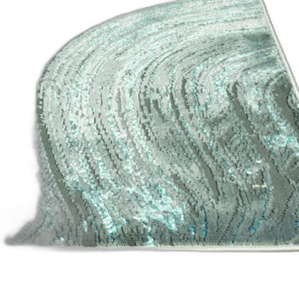 3' X 5' Silver Or Blue Abstract Brushstrokes Area Rug