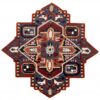 7’ Maroon and Blue Medallion Area Rug