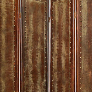 1" X 76" X 84" Brown Faux Leather  Screen