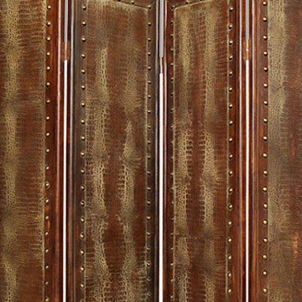 1" X 76" X 84" Brown Faux Leather  Screen