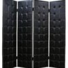 1 X 84 X 84 Black Faux Leather  Screen